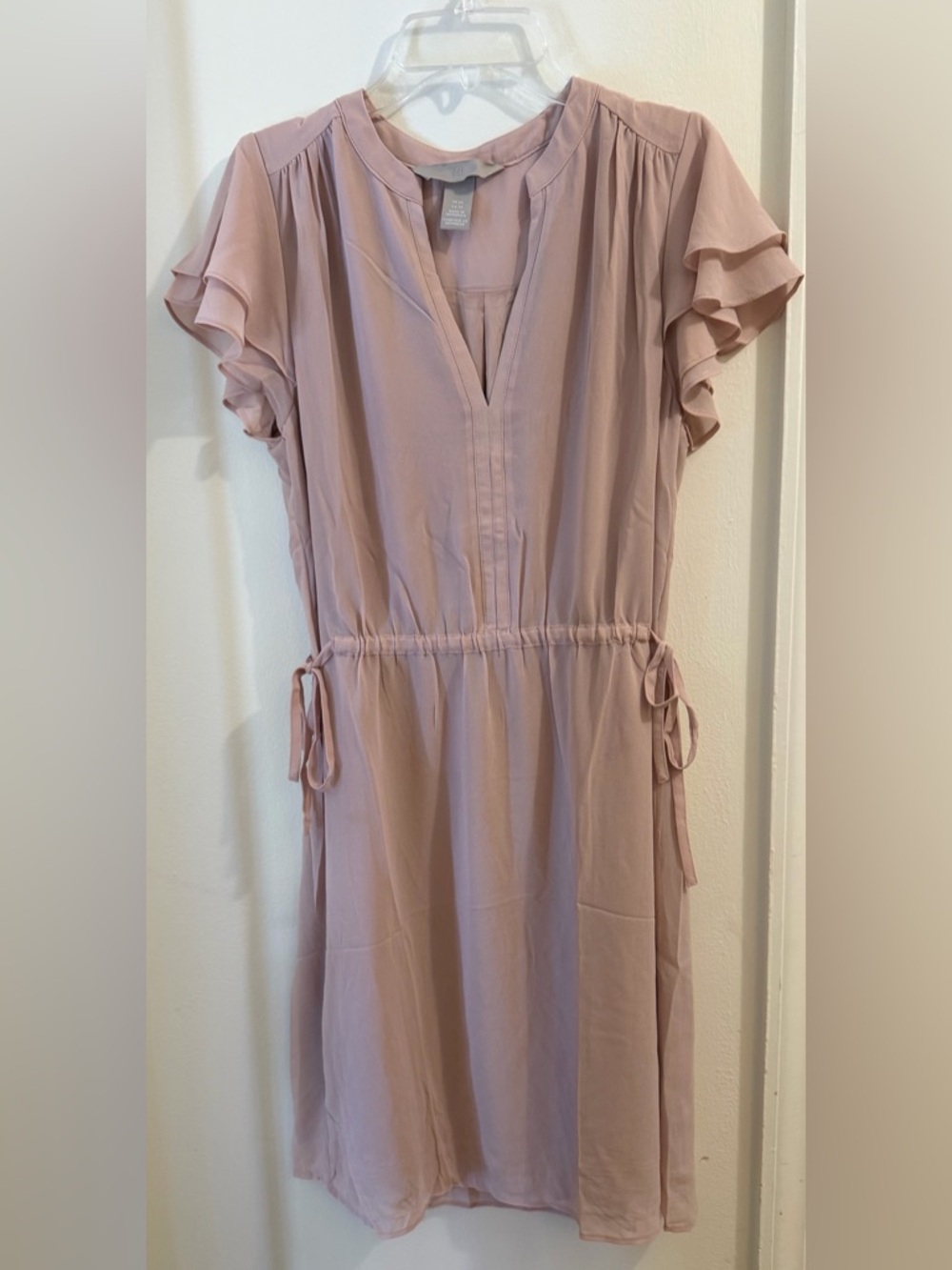H&M Mauve Tie-Waist Midi Dress